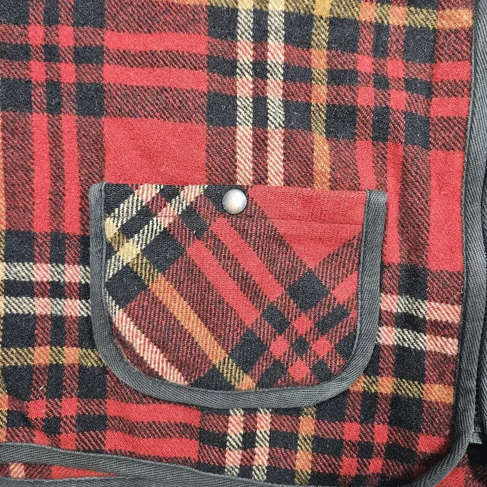 Vintage J.Crew Wool‎ Hunting Vest Men’s Size XL Red Plaid Oarsman Outdoorsman